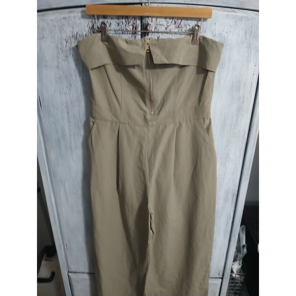 Zara Wide Leg Strapless Romper Green Boho Classic Feminine
